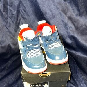 Kids Blue and Red Sneakers